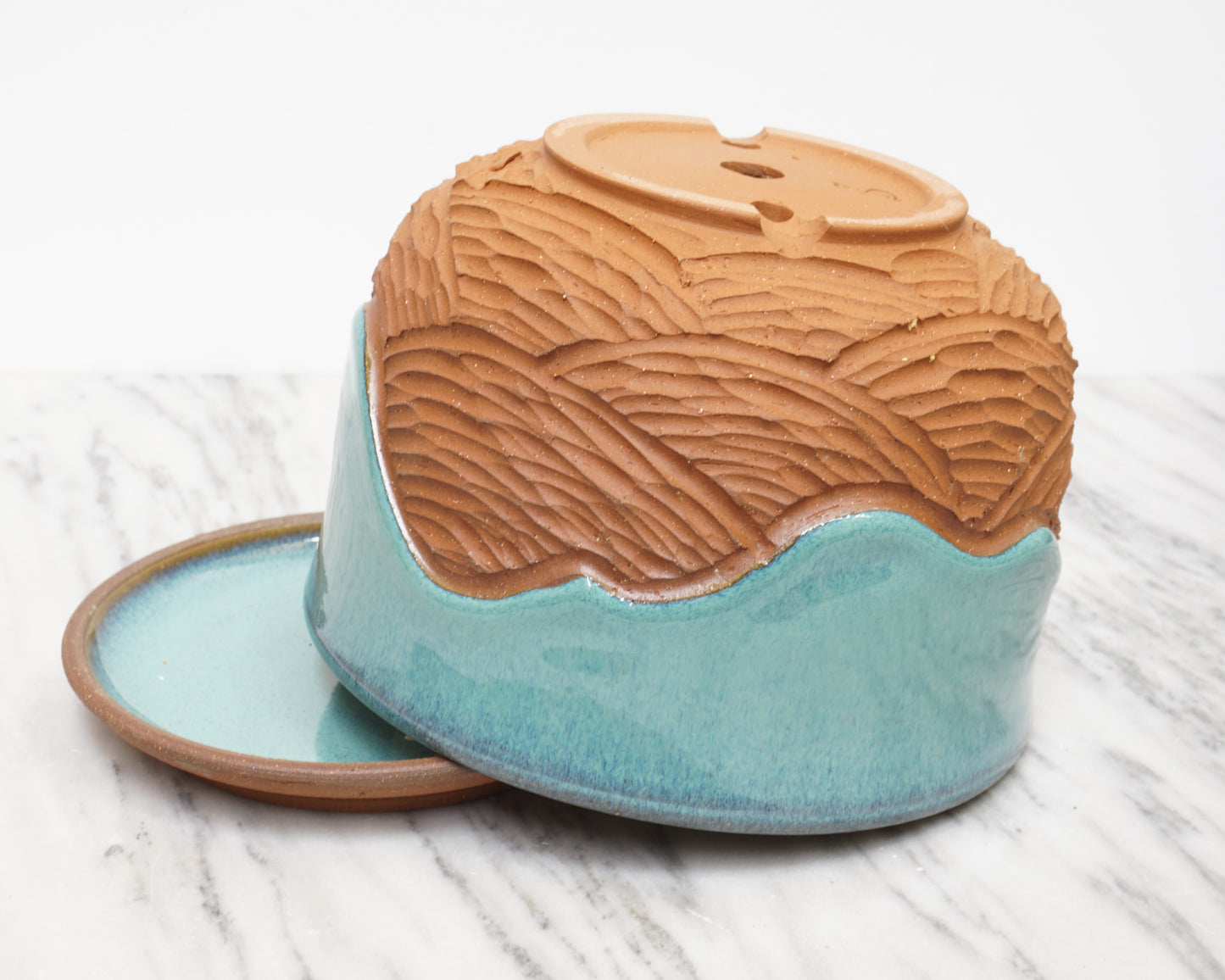 "Cross Strat" Turquoise Planter #2 - Medium
