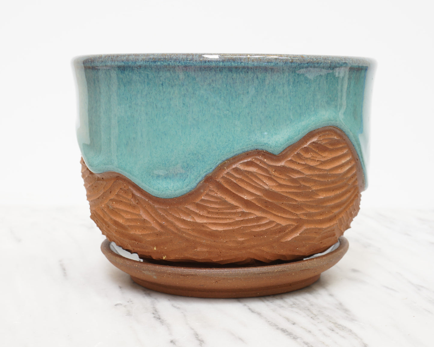 "Cross Strat" Turquoise Planter #2 - Medium