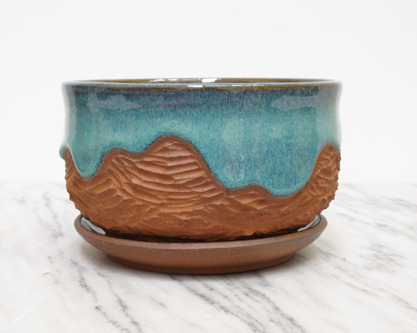 "Cross Strat" Turquoise Planter #1 - Medium