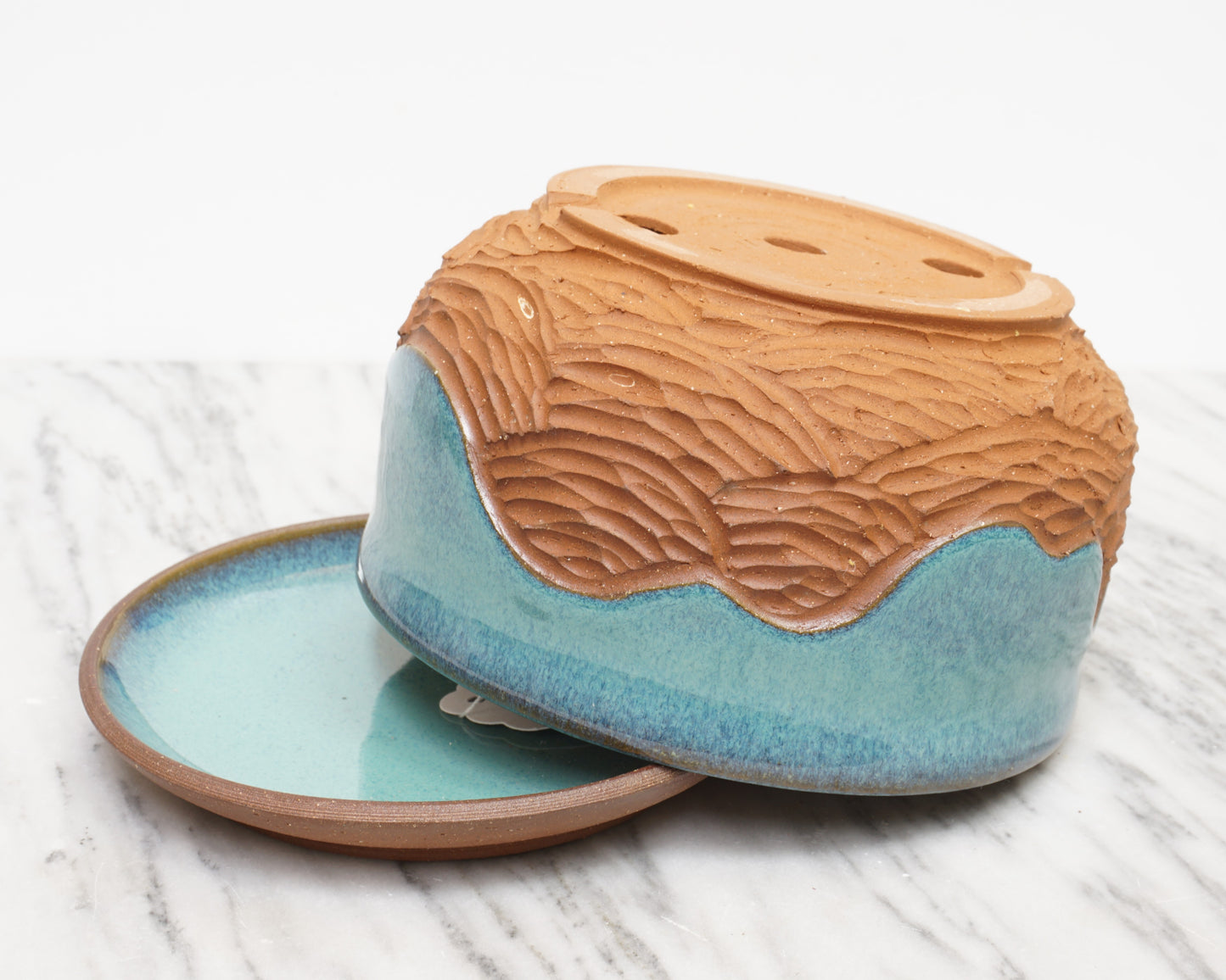 "Cross Strat" Turquoise Planter #1 - Medium