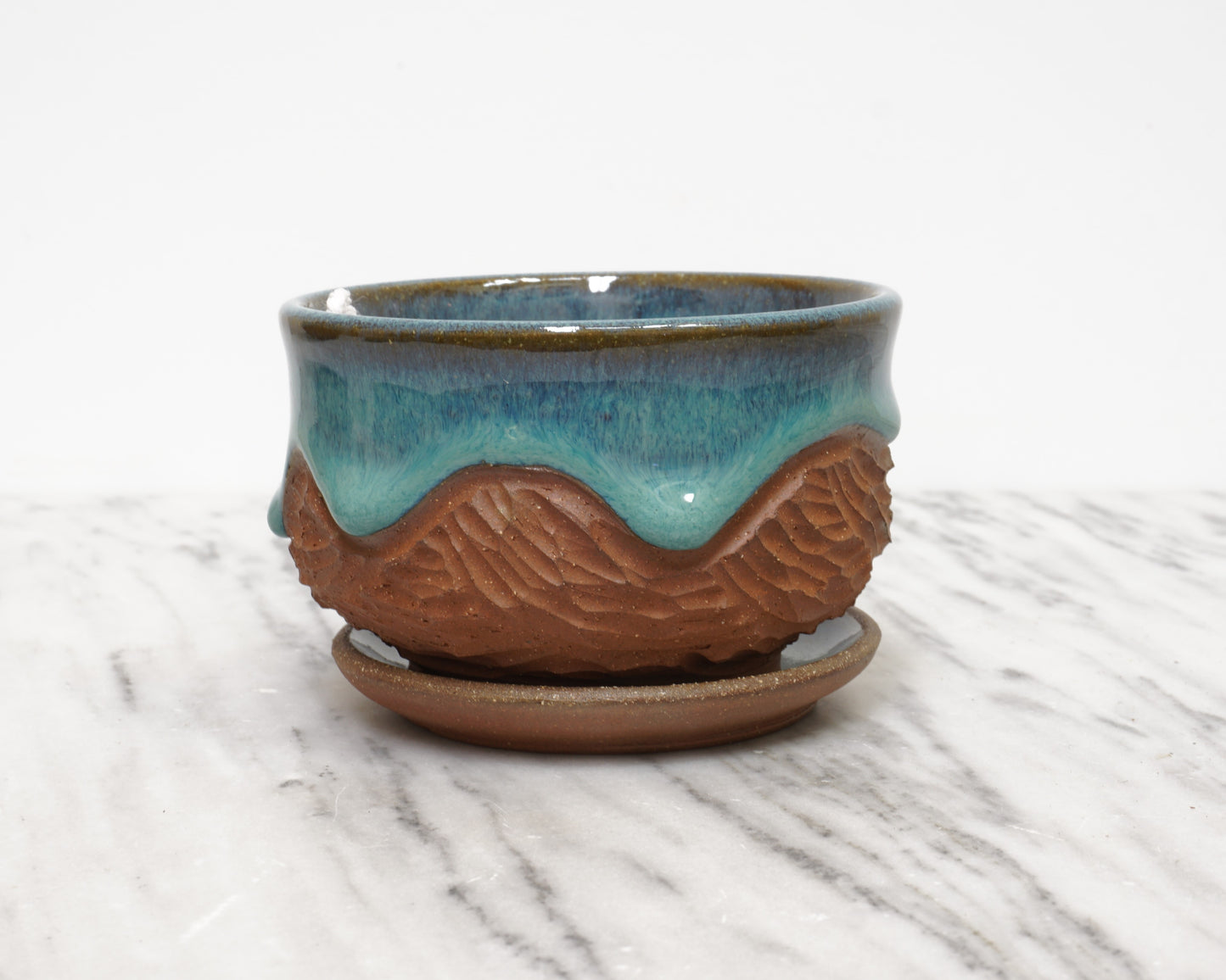 "Cross Strat" Turquoise Planter - Mini