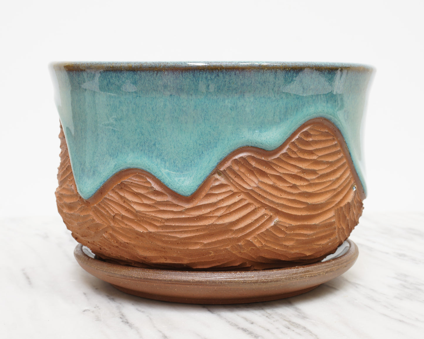 "Cross Strat" Turquoise Planter - Large