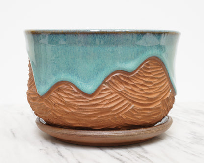 "Cross Strat" Turquoise Planter - Large
