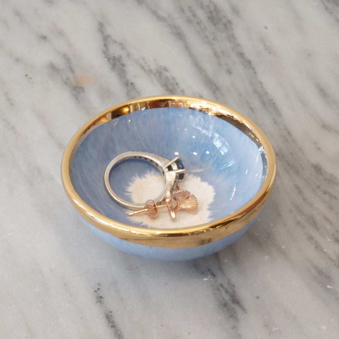 Gold Rimmed Jewelry Bowls
