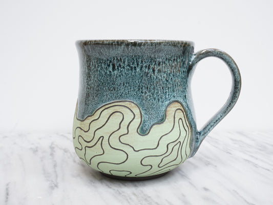 Topo Mug #47 "Mossy Agate"